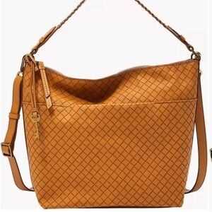 Fossil Woven Tan Shoulder Bag (New) Sale!!